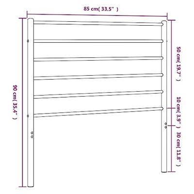 Vervangend hoofdbord metaal zwart 80 cm