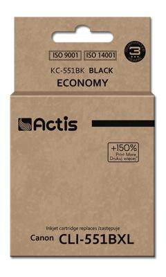 Actis KC-551Bk Inkt (Canon CLI-551BK vervanging; Standaard; 12 ml; zwart)