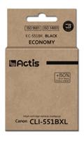 Actis KC-551Bk Inkt (Canon CLI-551BK vervanging; Standaard; 12 ml; zwart) - thumbnail
