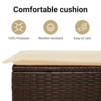 17-delige Tuinset met kussens poly rattan bruin - thumbnail