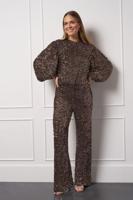 Studio Anneloes Blom 2way Sequins Top 13335 T-shirt Lange Mouw 8700 Espresso - thumbnail