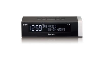 Lenco CR-630 DAB+ wekkerradio, met DAB+ en FM, 20 voorkeuzezenders, sluimerfunctie, 2 x 2 Watt RMS, LCD-display, dimbaar, USB-oplaadfunctie, zwart, 67 x 128 x 256 mm