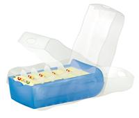 HAN CROCO 997-643 Kaartenbak Blauw, Doorschijnend Aantal kaarten (max.): 900 kaarten DIN A7 liggend Incl. 100 gelinieerd - thumbnail