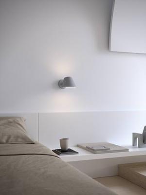 Verstelbare wandlamp grijs met E27 fitting stekker & schakelaar DFTP &apos;Stay&apos;