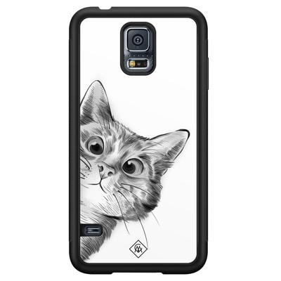Samsung Galaxy S5 hoesje - Peekaboo kat Samsung Galaxy S5 hoesje - Peekaboo kat