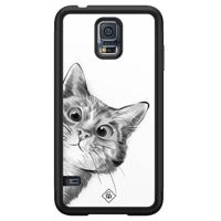 Samsung Galaxy S5 hoesje - Peekaboo kat - thumbnail