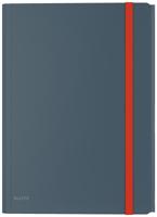 Leitz Cosy elastomap met 3 kleppen, met opbergvak met drukknoppsluiting, uit PP, ft A4, grijs - thumbnail