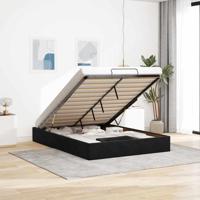 Ottoman bedframe zonder matras 140x190 cm fluweel zwart - thumbnail