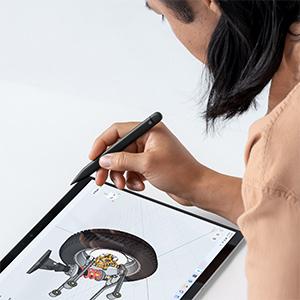 Microsoft Microsoft Surface Slim Pen 2 - Aktiver Stylus Touchpen Gumknop Zwart