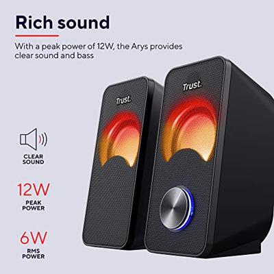 Trust Arys Compact RGB LED 2.0 speaker set PC speaker Zwart - thumbnail