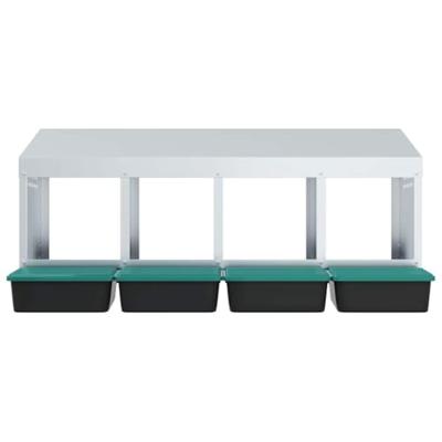Kippennestkast 4 compartimenten wandmontage gegalvaniseerd staal Kippennestkast 4 compartimenten wandmontage gegalvaniseerd staal