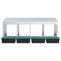 Kippennestkast 4 compartimenten wandmontage gegalvaniseerd staal - thumbnail