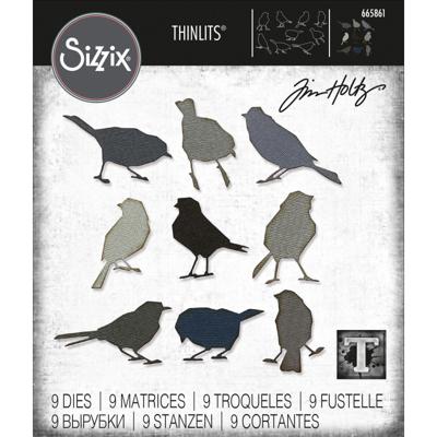 Sizzix • tim holtz thinlits die set silhouette birds 9pcs