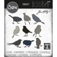 Sizzix • tim holtz thinlits die set silhouette birds 9pcs - thumbnail
