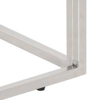 Wandtafel roestvrij staal en massief bielshout zilverkleurig - thumbnail