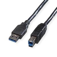 ROLINE USB 3.2 Gen 1 kabel, type A-B, zwart, 1,8 m - thumbnail