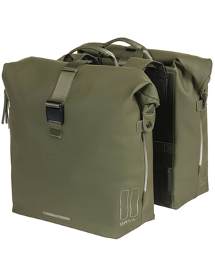 Dubbele fietstas Basil SoHo Nordlicht 41 liter 31 x 13 x 37 cm - mosgroen