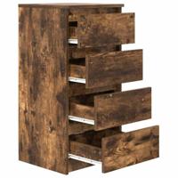 Dressoir 37,5x35x76 cm bewerkt hout gerookt eikenkleurig - thumbnail