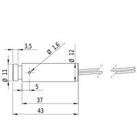 Picotronic Lasermodule Punt Rood 1 mW DDI635-1-24(12x45)-C3000 - thumbnail