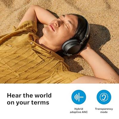 Sennheiser ACCENTUM Plus Wireless Bluetooth-hoofdtelefoon - Hoogwaardige audio met snellaadfunctie, accuduur van 50 uur, adaptieve hybride ANC, gepersonaliseerd geluid en aanraakbediening - Wit