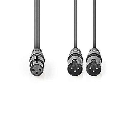 Gebalanceerde XLR-Audiokabel | 2x XLR 3-pins male - XLR 3-pins female | 1,5 m | Grijs Gebalanceerde XLR-Audiokabel | 2x XLR 3-pins male - XLR 3-pins female | 1,5 m | Grijs
