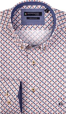 Giordano Overhemd Satijn Oranje Ster Print Button-Down Regular Fit Giordano Overhemd Satijn Oranje Ster Print Button-Down Regular Fit