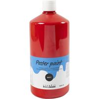 Creativ Company Tempera verf mat, rood, 1000 ml/ 1 fles - thumbnail
