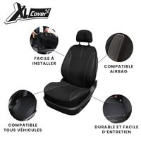 Autostoelhoes - XLCOVER - Airbag compatibel - Zwart - Universeel - 3 stuks - thumbnail