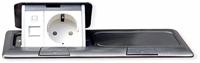 LEDmaxx 105627 2-voudig Vloerinbouw-contactdoos Met Cat5-bus, Aanraakbeveiliging Aluminium - thumbnail