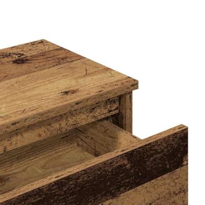 Nachtkastje 40x30x39 cm bewerkt hout oud houtkleurig