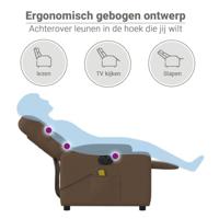 Massagestoel elektrisch verstelbaar stof bruin - thumbnail