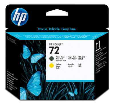 Originele inkt cartridge HP 72 Zwart/Geel