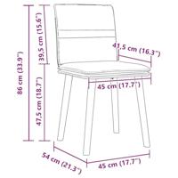 Eetkamerstoelen 2 st stof lichtgrijs - thumbnail