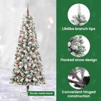 VidaXL Kunstmatige inklapbare kerstboom groen en wit 240 cm - thumbnail