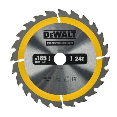 DeWALT Cirkelzaagblad voor Hout | Construction | Ø 165mm Asgat 20mm 24T - DT1934-QZ