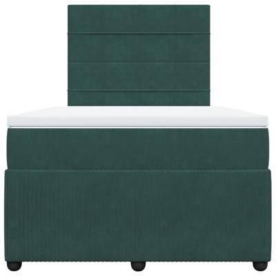 Boxspring met matras fluweel donkergroen 120x200 cm - thumbnail