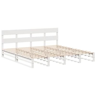 Bedframe zonder matras massief grenenhout wit 180x200 cm