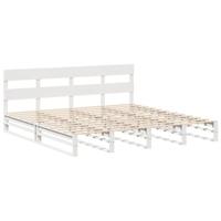 Bedframe zonder matras massief grenenhout wit 180x200 cm - thumbnail