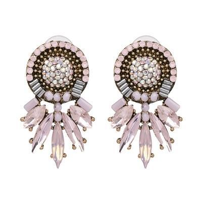 Bruiloft kleurrijke charme oorbellen vrouwen vrouwelijke mode glanzende sieraden statement Stud Oorbellen (licht roze)