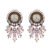 Bruiloft kleurrijke charme oorbellen vrouwen vrouwelijke mode glanzende sieraden statement Stud Oorbellen (licht roze) - thumbnail