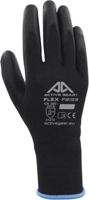 Handschoen ActiveGear grip PU-flex zwart extra large | 12 stuks