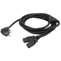 Showtec Schuko naar 2x euro IEC C13 splitter 3m - thumbnail