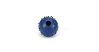 Rubber bal massief met bel hondenspeeltje blauw 5 cm - thumbnail