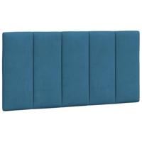 Bedframe met hoofdeinde fluweel blauw 100x200 cm - thumbnail