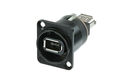 Neutrik NA 1394-6-W-B D-Type Firewire connector (zwart)