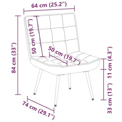 Relaxstoel 64x74x84 cm fluweel crèmekleurig