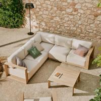 Kave Home 5-zits Loungebank 'Ambra' Acaciahout - thumbnail