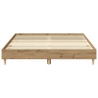 Bedframe zonder matras 150x200 cm spaanplaat artisanaal eiken - thumbnail