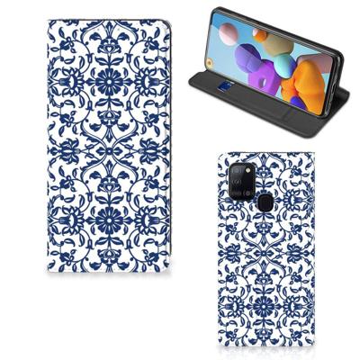 Samsung Galaxy A21s Smart Cover Flower Blue Samsung Galaxy A21s Smart Cover Flower Blue