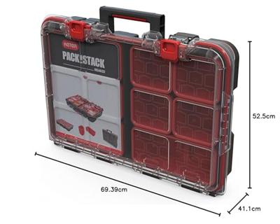 KETER 250927 Stack n Roll Gereedschapskist (leeg) Zwart